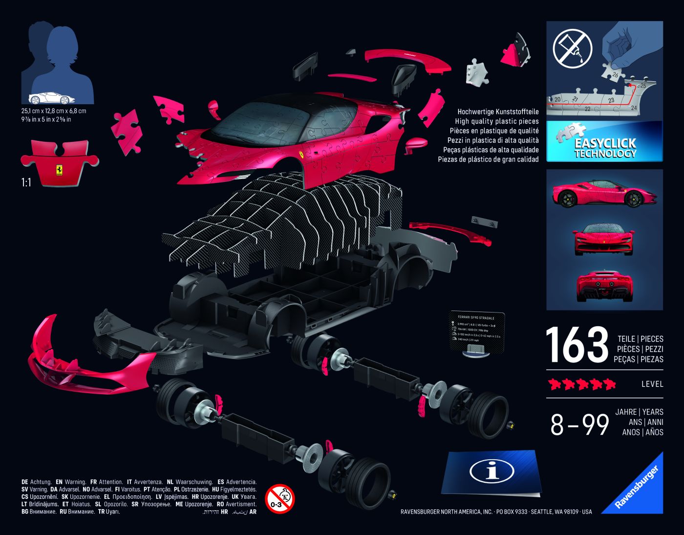 PUZZLE 3D ICONICS FERRARI SF90 STRADALE - imagine 4